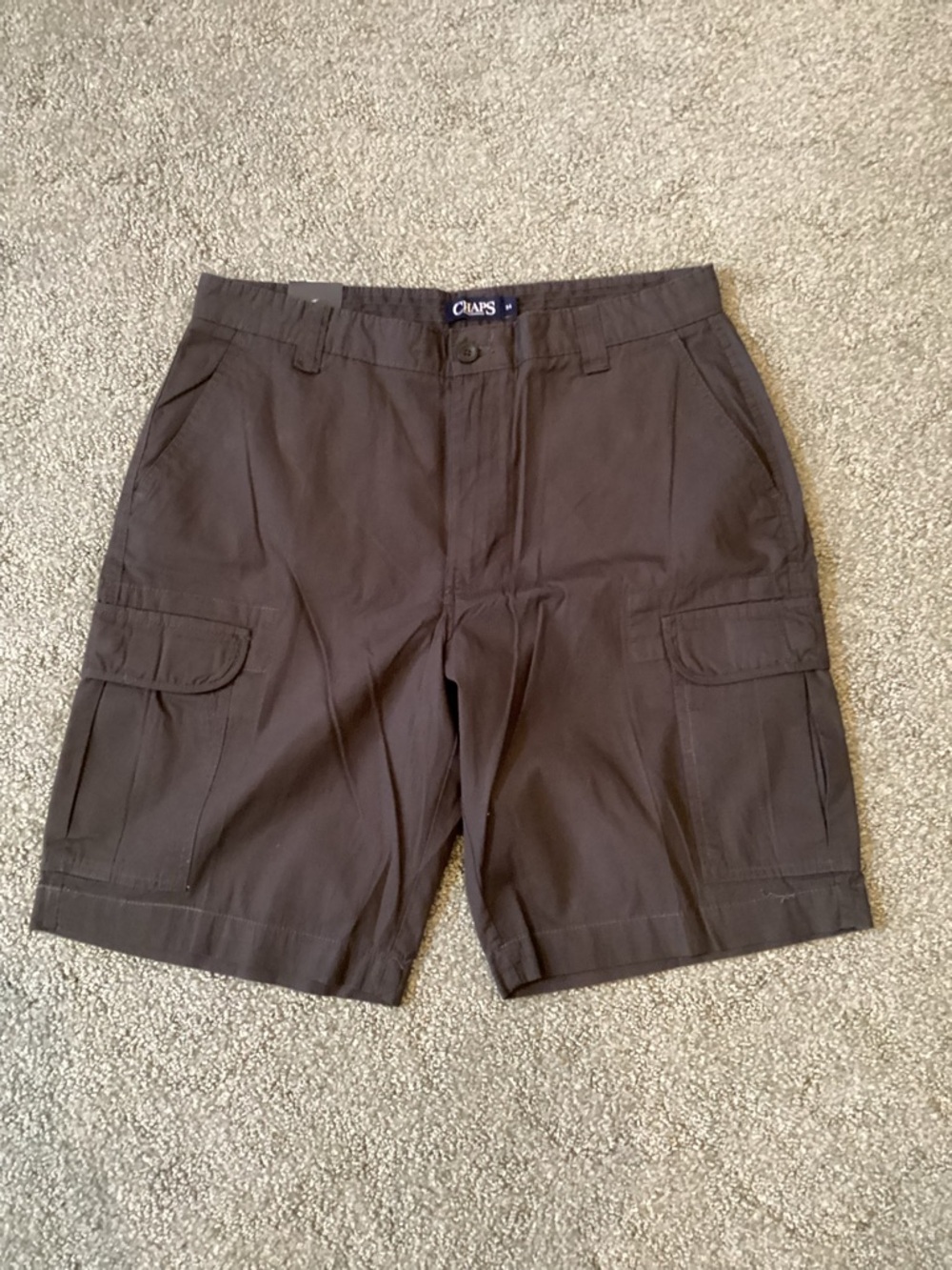 Chaps Dark Brown Men's Cargo Shorts with Utility Pockets